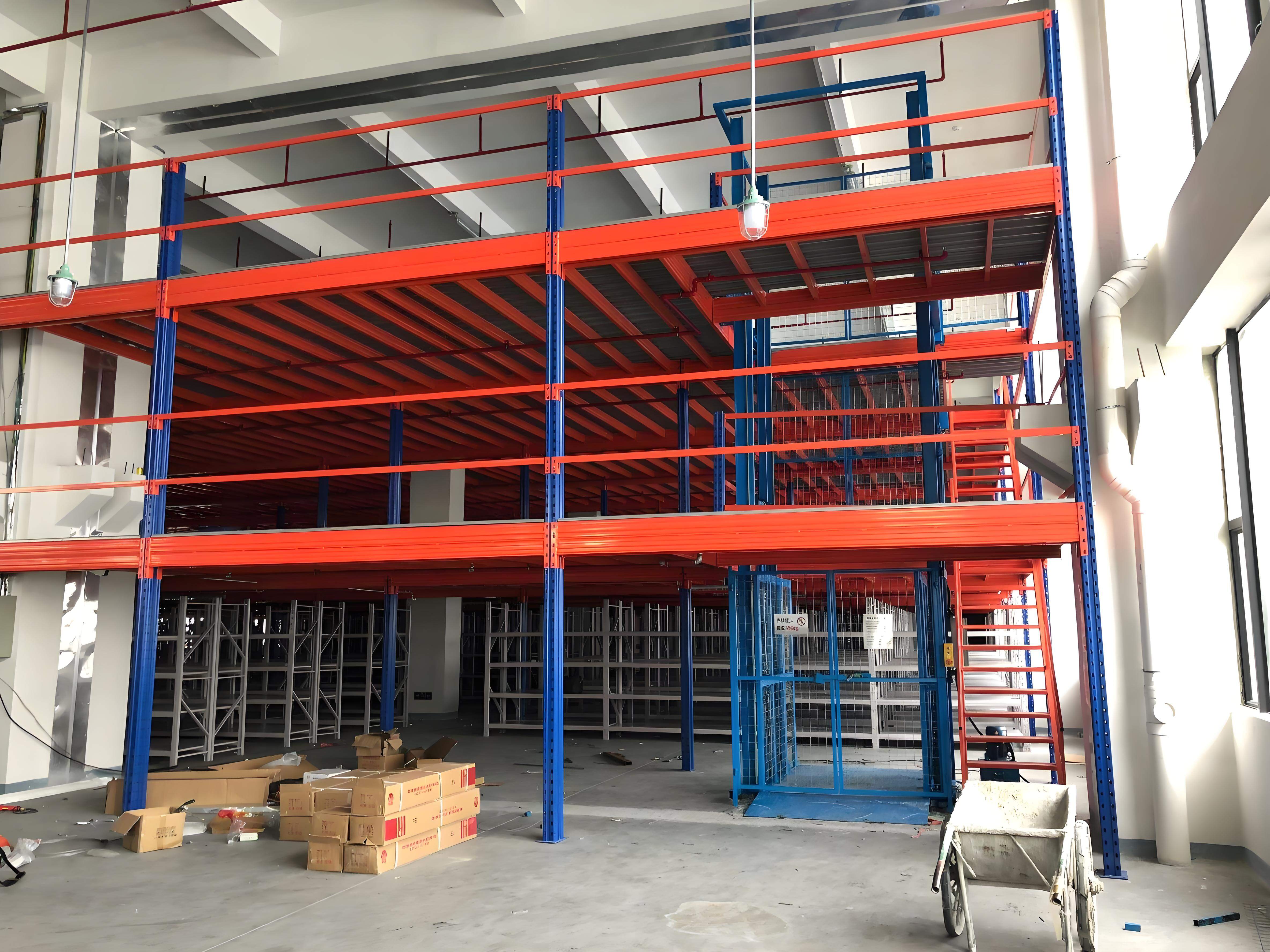 江门仓库二层阁楼平台搭建,江门阁楼式货架源头厂家